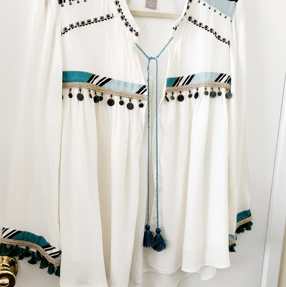 Chico’s Boho Fringe Jacket Size Medium (Sz 1) EUC - Picture 7 of 7